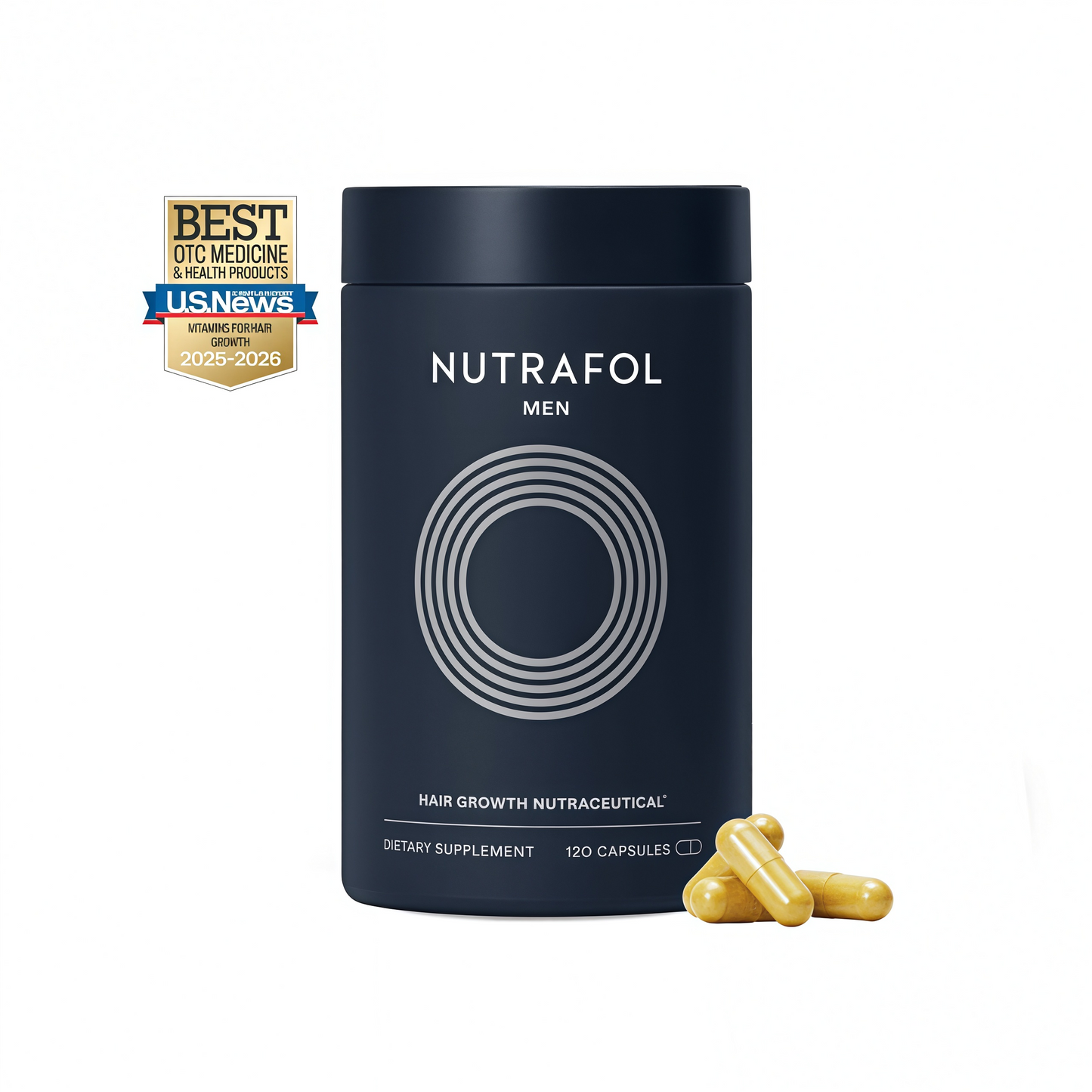 Nutrafol Men's Hair Growth Supplements, Clinically Tested for Visibly Thicker Hair and Scalp Coverage, Dermatologist Recommended - 1 Month Supply